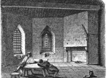 A mid-Victorian depiction of the debtors prison at St Briavel Castle, England (1858)